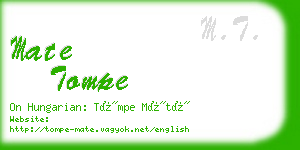 mate tompe business card